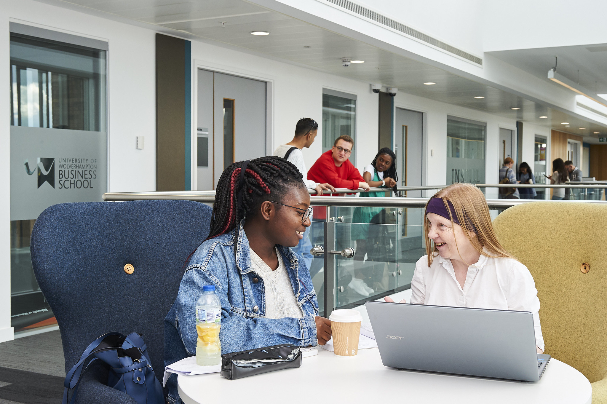 Image depicting the social space and cafe facilities used by the School of Business